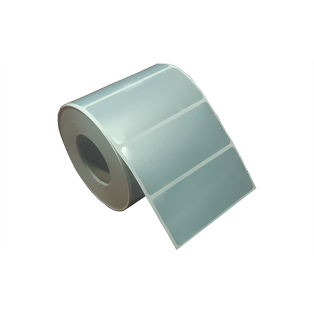 BIFO slv.90mmx40mm_1 90mm x 40mm Tekli 1.000 Adet Metalik Gri Yapışkanlı Silvermat Etiket