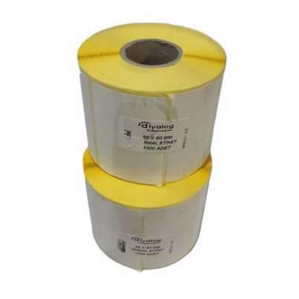 55X80 TERMAL BARKOD ETİKET 1000 SARIM