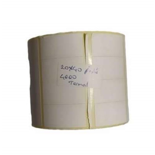 20X40 TERMAL BARKOD ETİKET 4000 SARIM - 4 LÜ