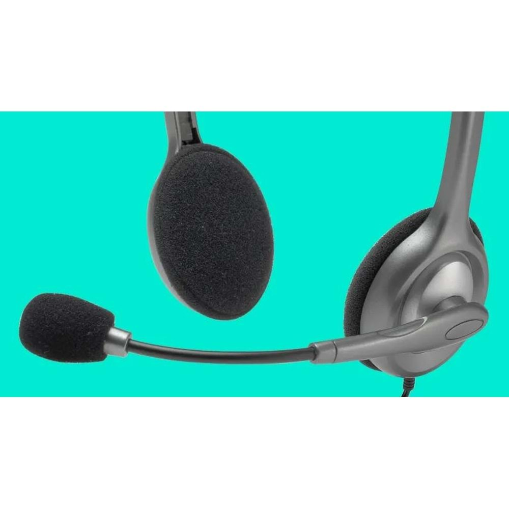 LOGITECH H110 Stereo 3.5mm Jack Gri Mikrofonlu Kulaklık