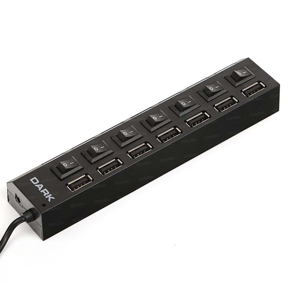 DARK Connect Master u72 DK-AC-USB272 7port USB 2.0 Siyah USB Çoklayıcı Hub Anahtarlı