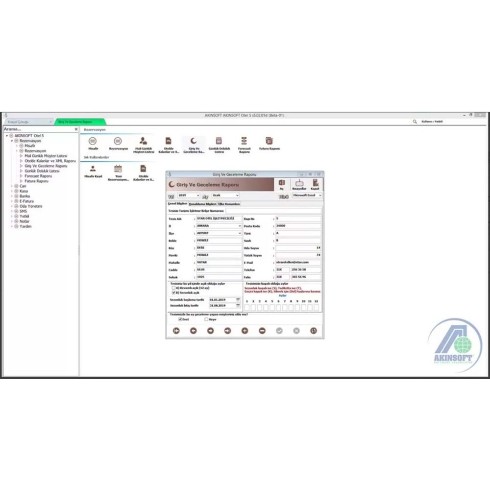 AKINSOFT Otel 5 WOT5 Otel Yönetim Yazılımı