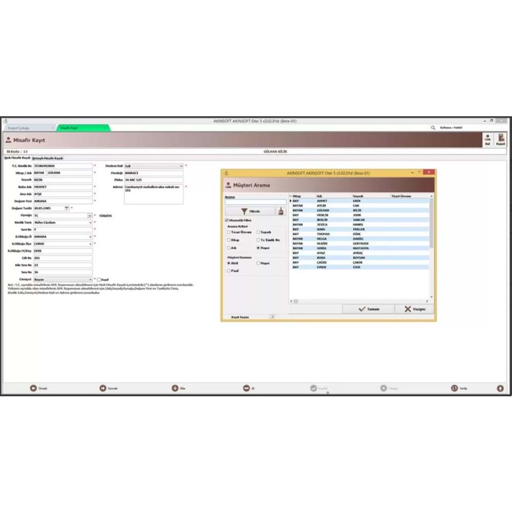 AKINSOFT Otel 5 WOT5 Otel Yönetim Yazılımı