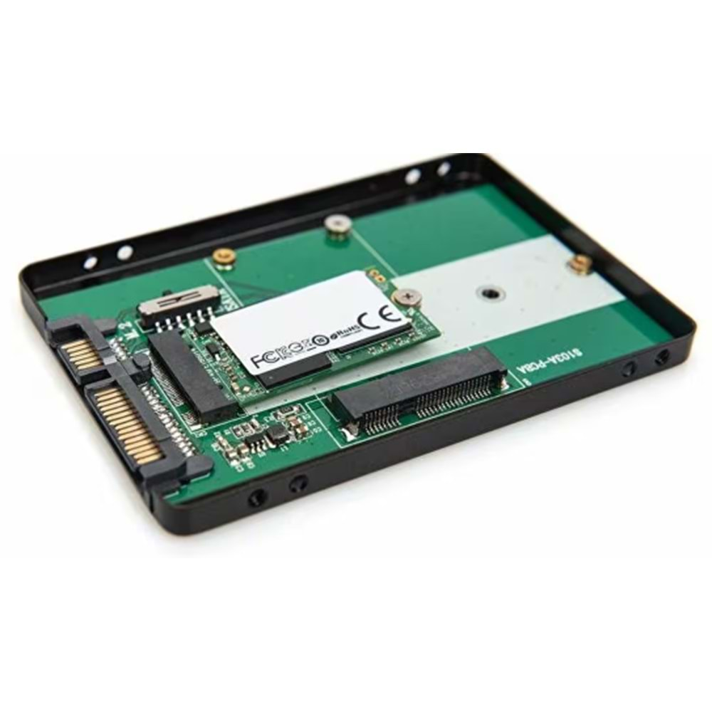 Digitus DA-71118 M.2-mSATA to 2.5 inch SATA Siyah Dönüştürücü Harddisk Kutusu