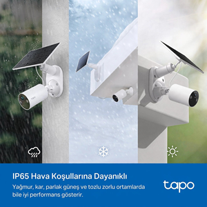 TP-LINK 3MP Bullet 3MM Wıfı Kablosuz Bataryalı Solar IP Kamera TAPO C410 KIT