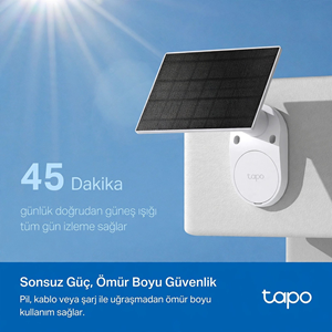 TP-LINK 3MP Bullet 3MM Wıfı Kablosuz Bataryalı Solar IP Kamera TAPO C410 KIT