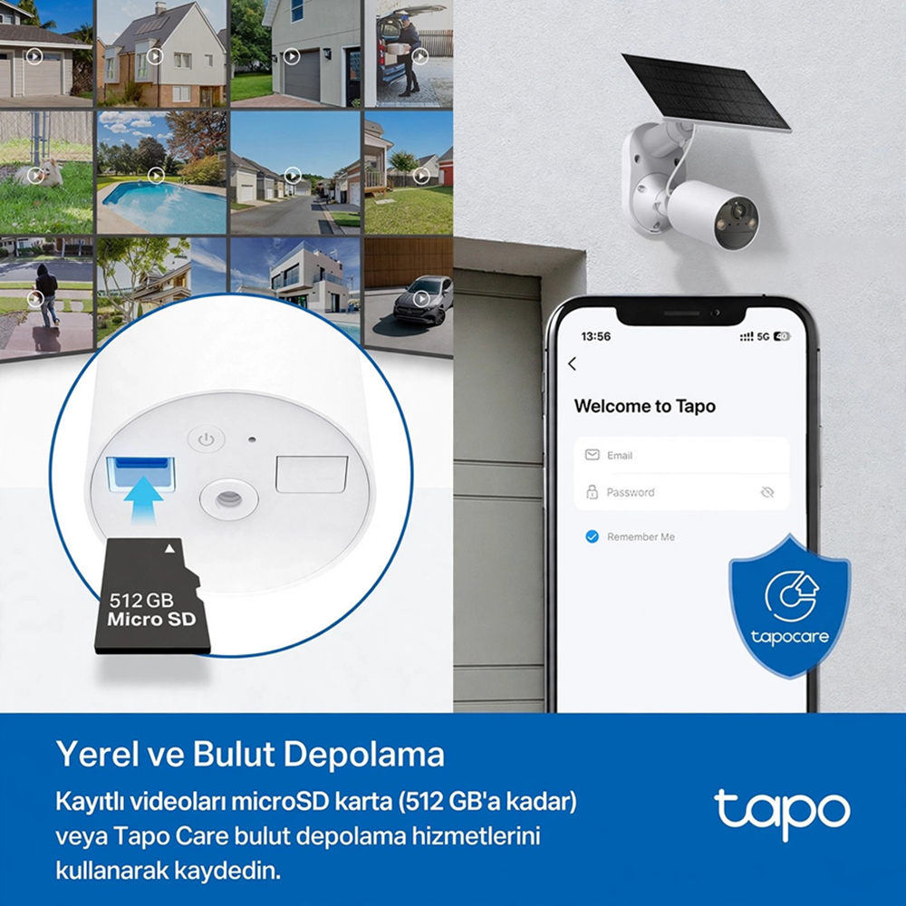 TP-LINK 3MP Bullet 3MM Wıfı Kablosuz Bataryalı Solar IP Kamera TAPO C410 KIT